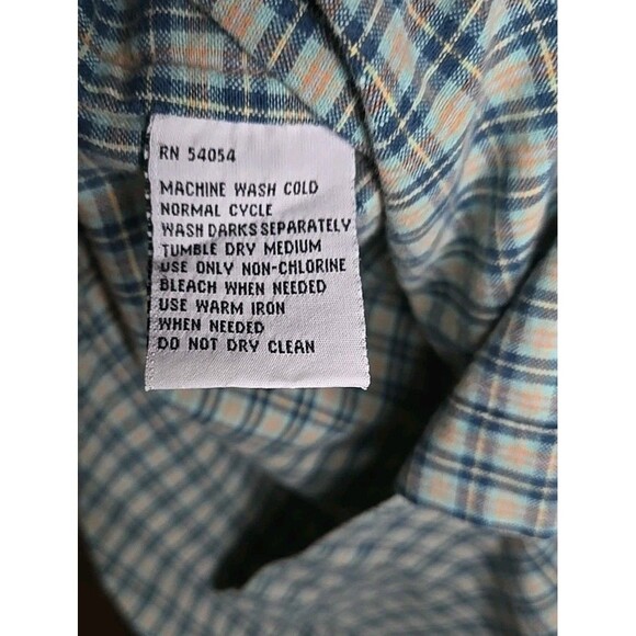 Bugle Boy Company Short Sleeve Button Shirt, Plaid, Sz XL, Green/Blue - Picture 5 of 9